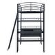 preview thumbnail 8 of 10, Modern Twin Size Loft Bed With 4 Layers Of Shelves And L-shaped Desk,Sockets,USB Ports,Wireless Charging