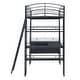 preview thumbnail 10 of 12, Stylish Twin Size Loft Bed with 4 Layers of Shelves, L-shaped Desk, a set of Sockets, USB Ports and and Wireless Charging, Black