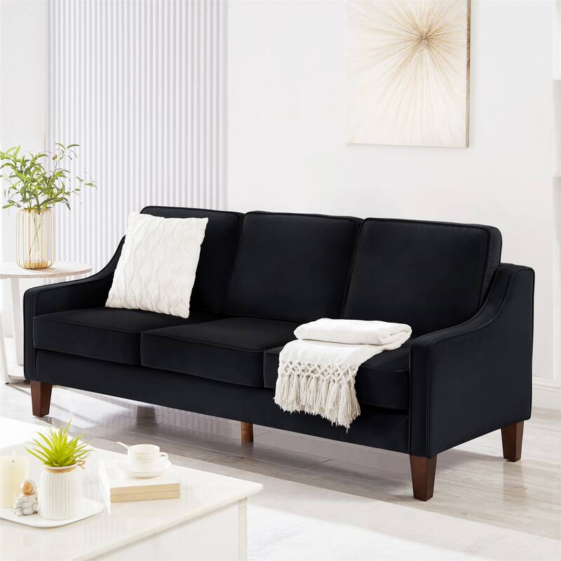 Modern 3 Piece seat Sofa Couch - Black