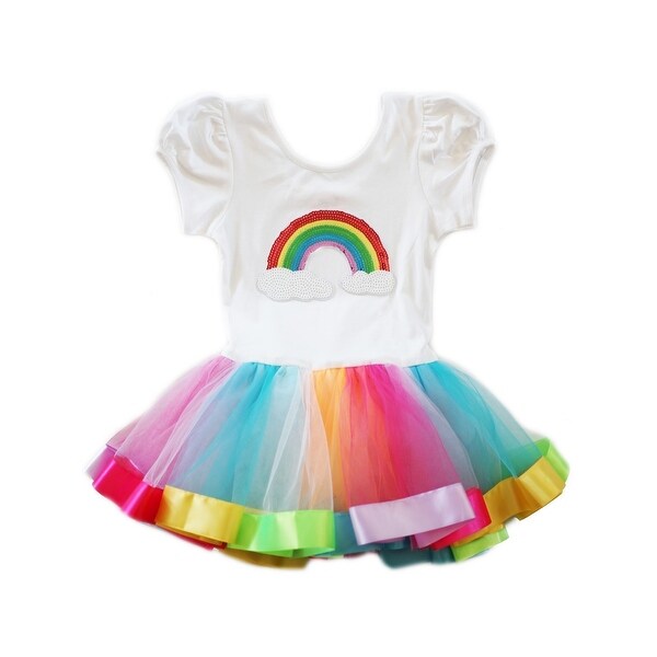 girls rainbow sequin dress