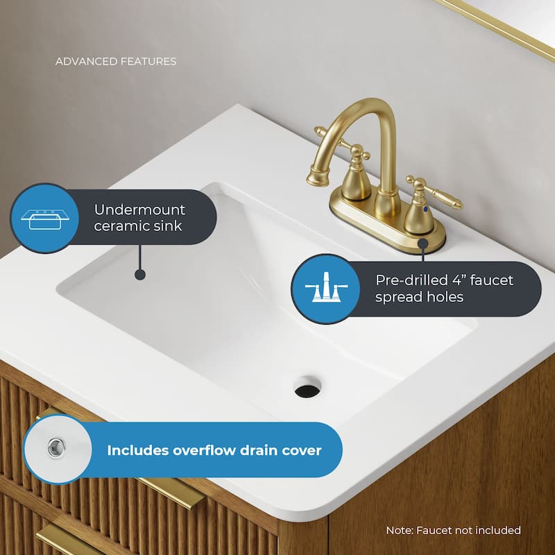 Xander Bathroom Vanity with White Engineered Stone Top