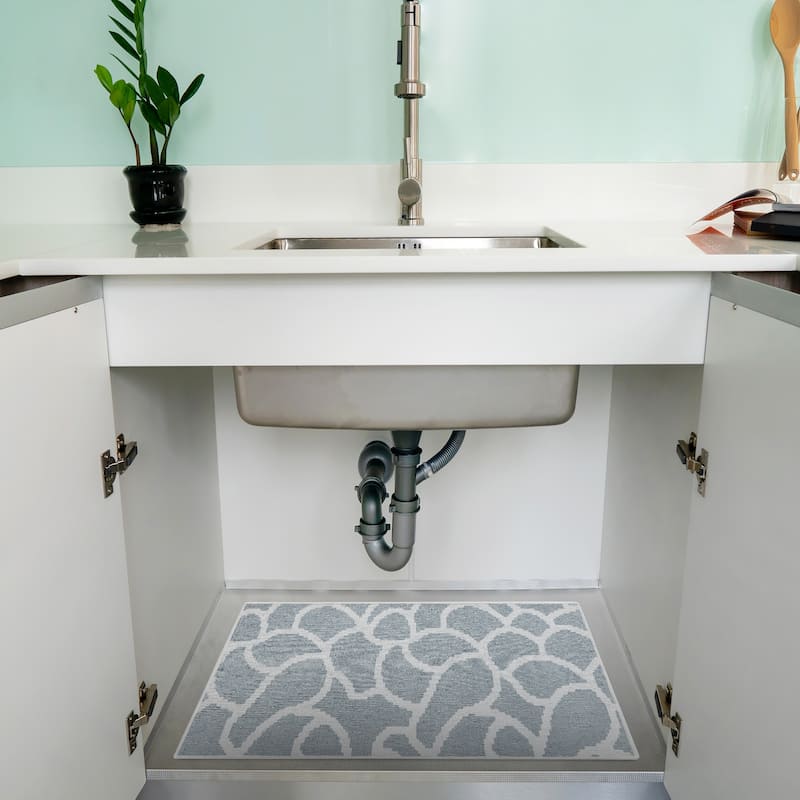 Under Sink Mat - Ultra-Absorbent Cotton Shelf Liners For Kitchen Cabinets - 2X3 feet - Gray