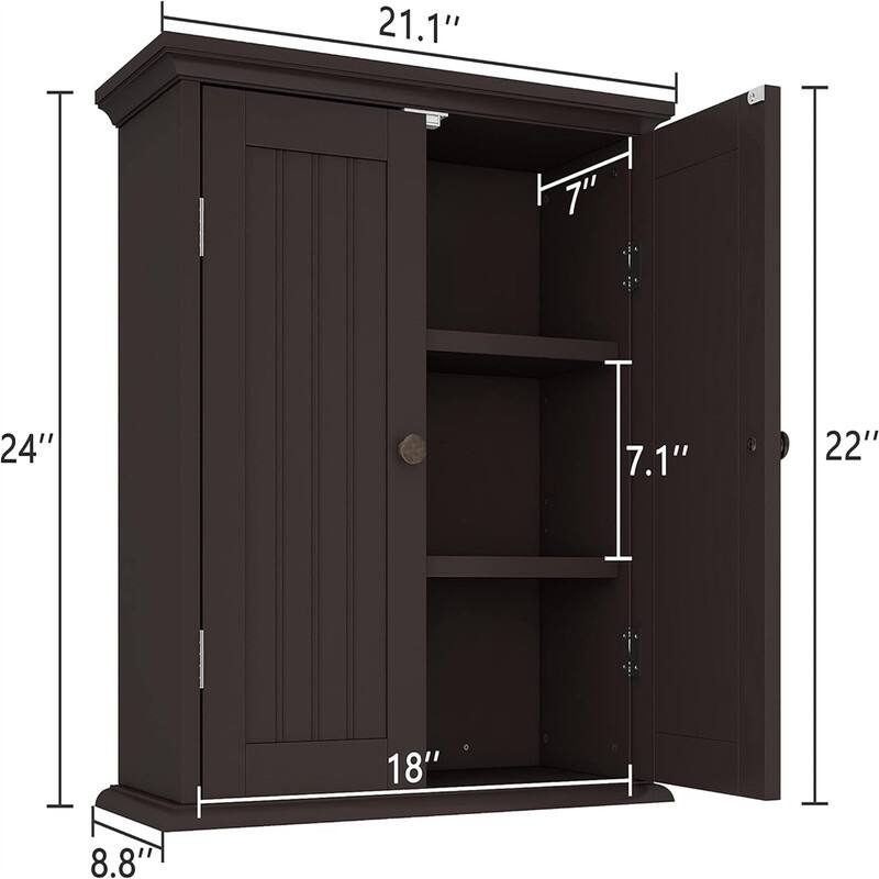 Bathroom Wall Cabinet - 8"D x 21.1"W x 24"H