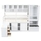 preview thumbnail 6 of 29, Efficient Twin Size Wooden Loft Bed Big Storage, Under-bed Desk, Drawers and Integrated Wardrobe, Mobile Workstation, White
