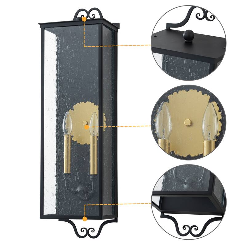 C Cattleya 35 inch Large Outdoor Wall Lantern with Seeded Glass