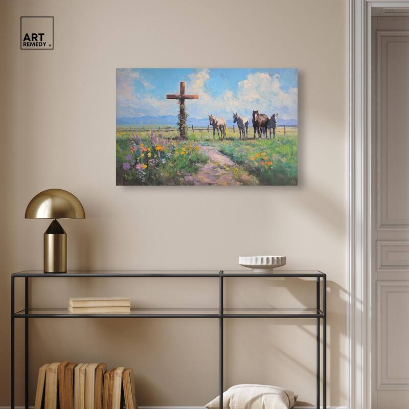 Faithful Pasture Canvas by Art Remedy, Gallery Wrapped