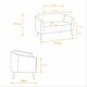preview thumbnail 11 of 31, 50.78" Modern Loveseat Couch Sofa, Corduroy Fabric Upholstered 2-Seat Sofa, Loveseat with Wooden Walnut Legs