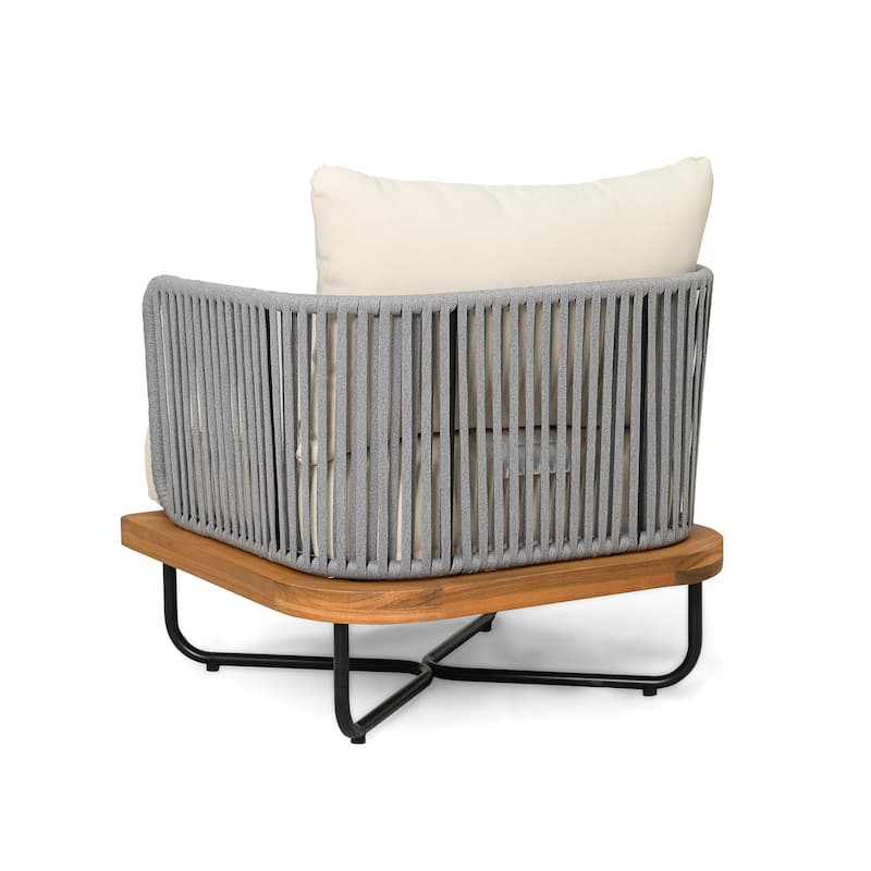 Christopher Knight Home - Emerson Coastal Acacia Wood Outdoor Chair with Cushions