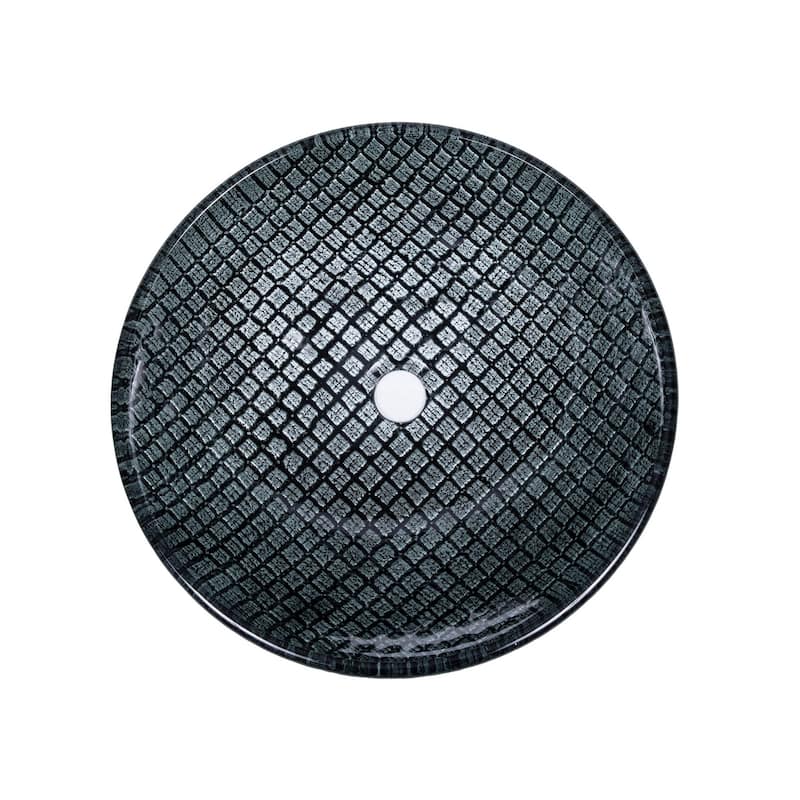 Eden Bath Silver Squares Glass Vessel Sink