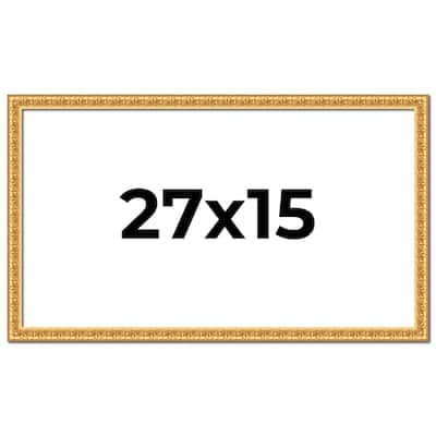 27x15 Frame Gold Real Wood Picture Frame Width 1 inches | Interior