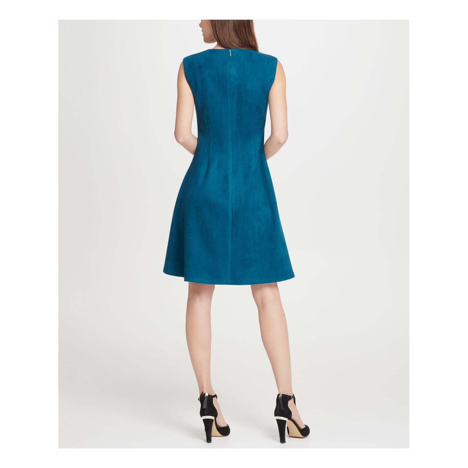 suede fit and flare dress Bebe Women's Fit and Flare Long Sleeve Suede Mini Dress