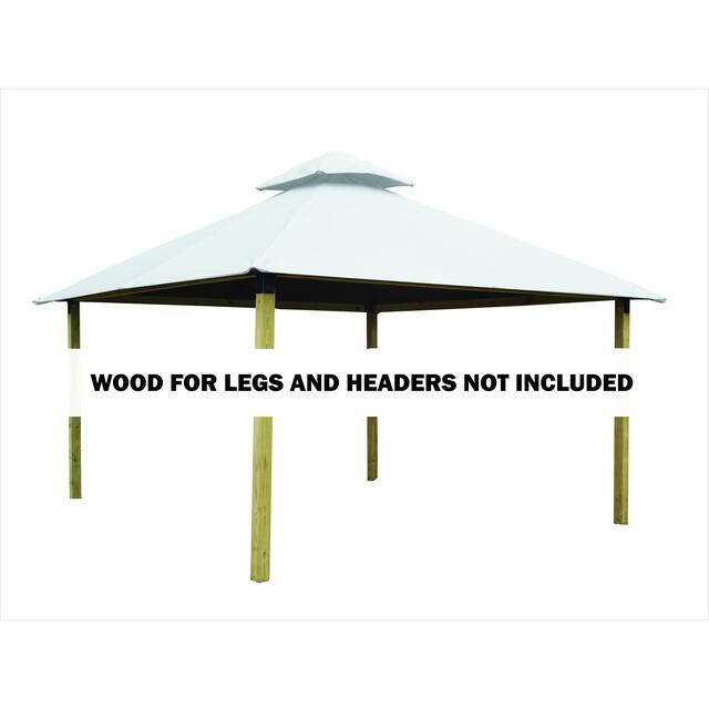 14 ft. sq. ACACIA Gazebo Roof Framing and Mounting Kit - 14X14 - Natural White
