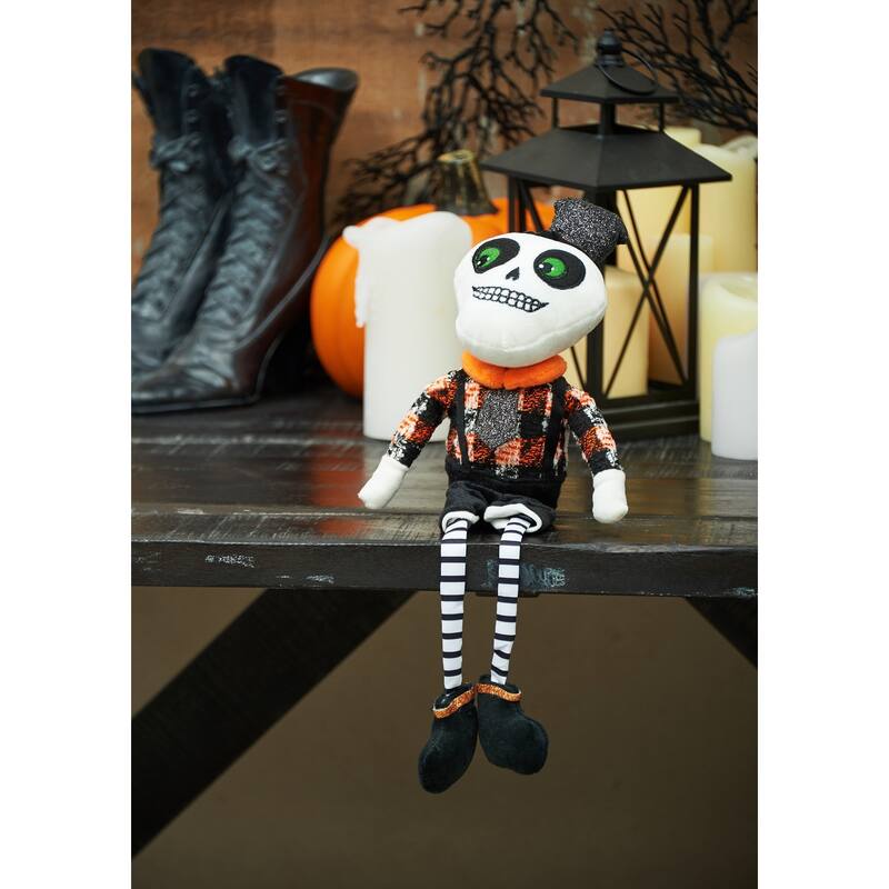 Skeleton Halloween Dangle Leg Shelf Sitter