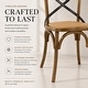 preview thumbnail 2 of 6, Set of 2 Wood Antique Farmhouse Cross Back Dining Chairs Rattan With X Back Dark Bedroom Restaurants Hotel