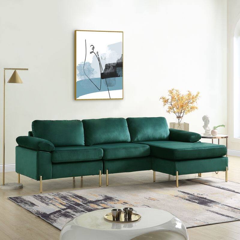 Coastal Velvet Sofa:Features Pillow Arms,Removable Velvet-Upholstered Back & Seat Cushions