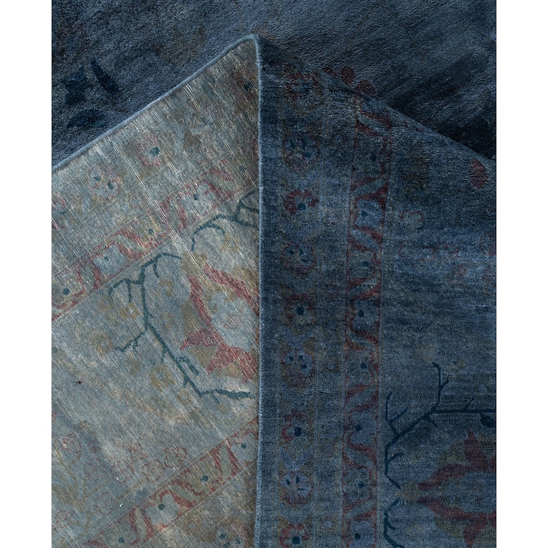 Overdyed One-of-a-Kind Hand-Knotted Area Rug - Blue - 12' 9" x 18' 10"