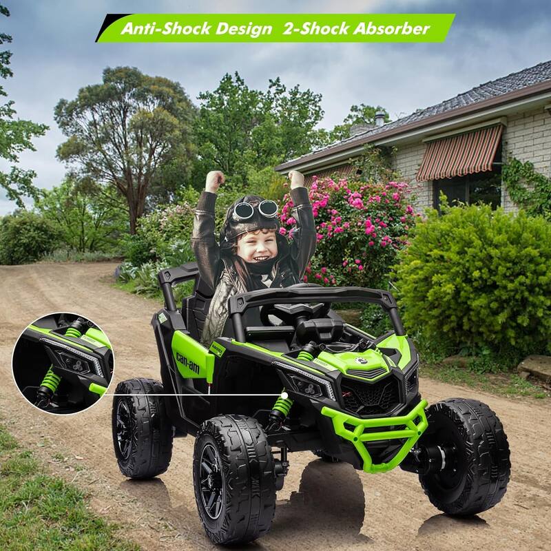 12V Ride on UTV Car, Licensed Can-Am Electric Off-Road Car, Ride on Truck Car for Kids
