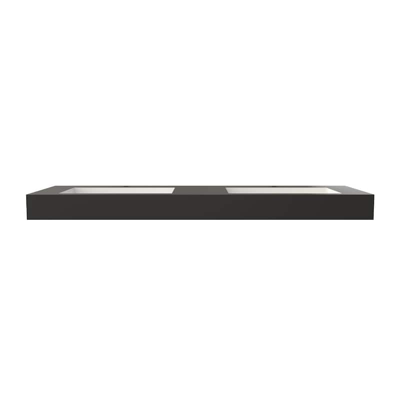 Stone Resin Solid Surface Bathroom Vanity Basin Sink - Matte Black