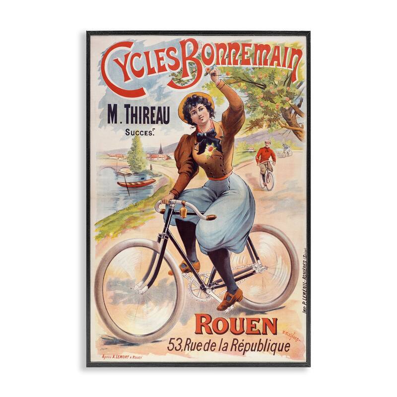 Stupell Vintage Cycles Bonnemain Framed Giclee Art Design By Marcus Jules - 16 x 24 - Black