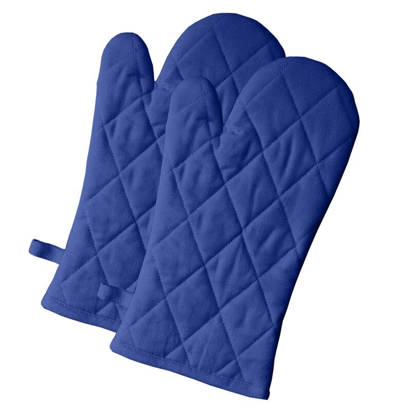 Fabstyles Solo Waffle Cotton Oven Mitt & Pot Holder Set of 4 - 7x12 , 8x8