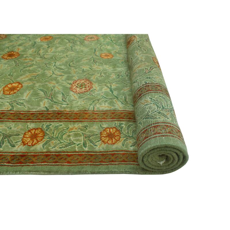 Pak-Persian Jasim Green/Grey Rug - 4'0" x 5'10"