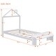 preview thumbnail 7 of 6, Twin Size Wood Platform Bed with House-Shaped Headboard, Footboard Bench, and Wooden Support