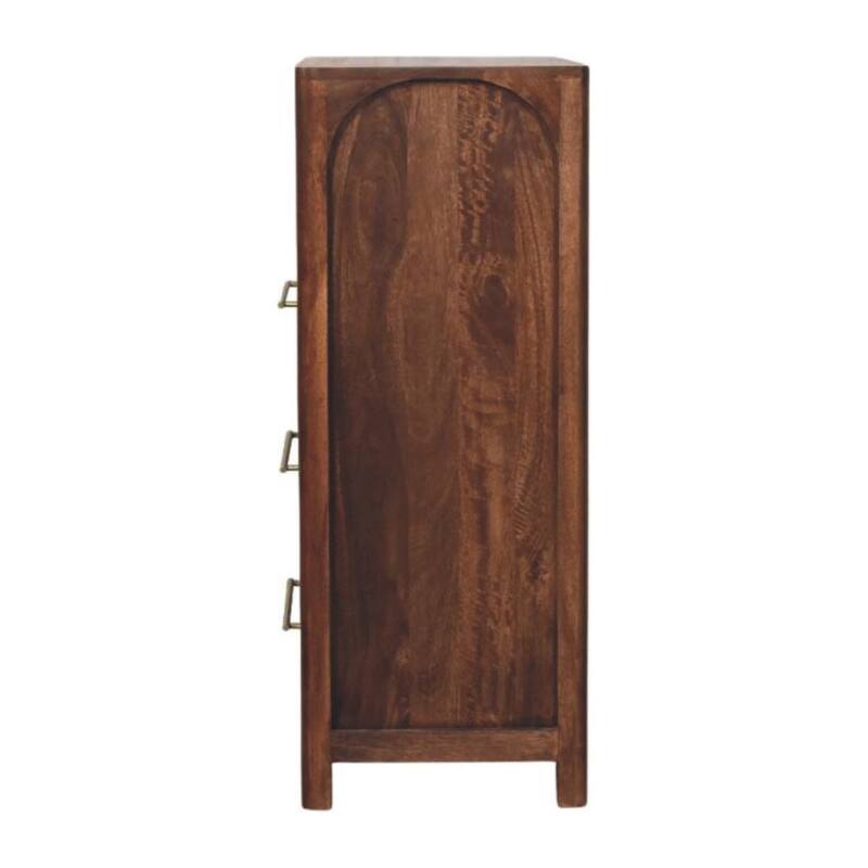 Artisan Furniture Solid Wood Arc-Line 3 Drawer Chest Brown