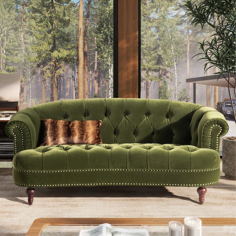 La Rosa 68.5" Victorian Tufted Chesterfield Loveseat