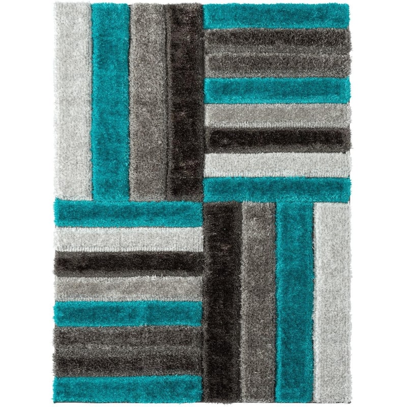 Luxe Weavers Shag Geometric Plush Area Rug, Indoor Carpet