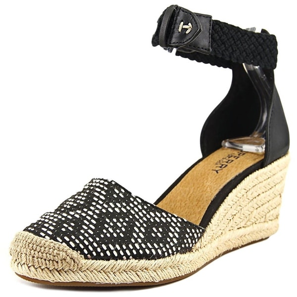 Sperry Top Sider Valencia Open Toe Canvas Wedge Heel