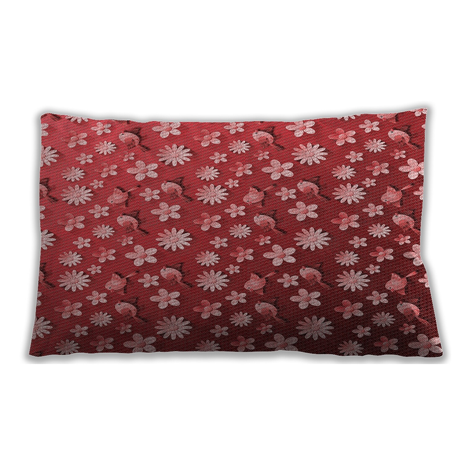 Ahgly Company Patterned Indoor Outdoor Love Red Lumbar Throw Pillow