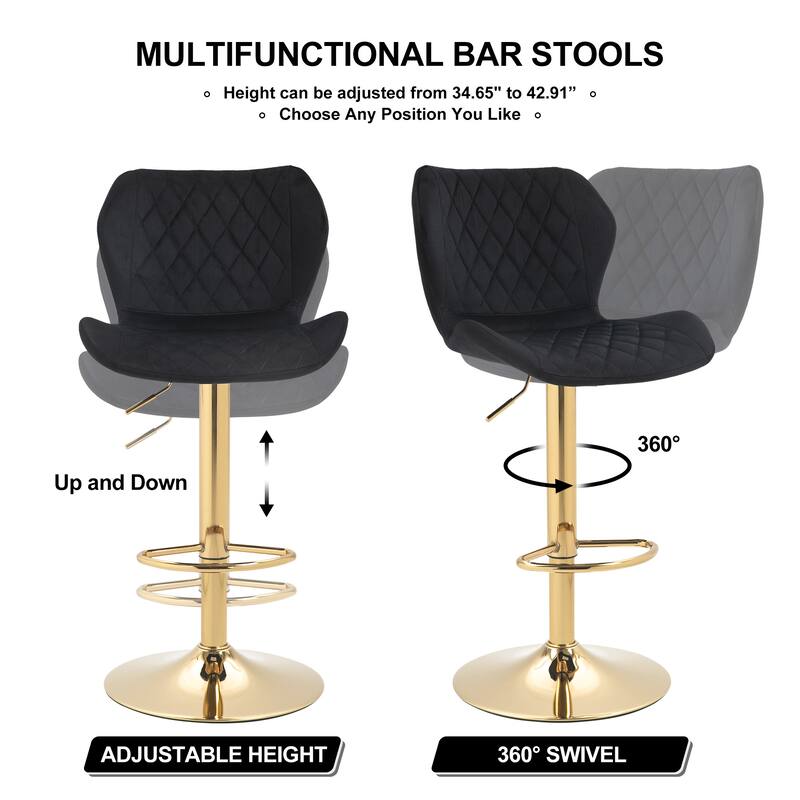 Adjustable Swivel Bar Stools Set Of 2