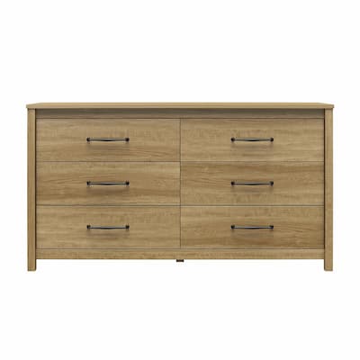 Natural Wood Rustic Farmhouse Dresser with 6 Drawers Ideal Storage for Clothing and Bedroom
