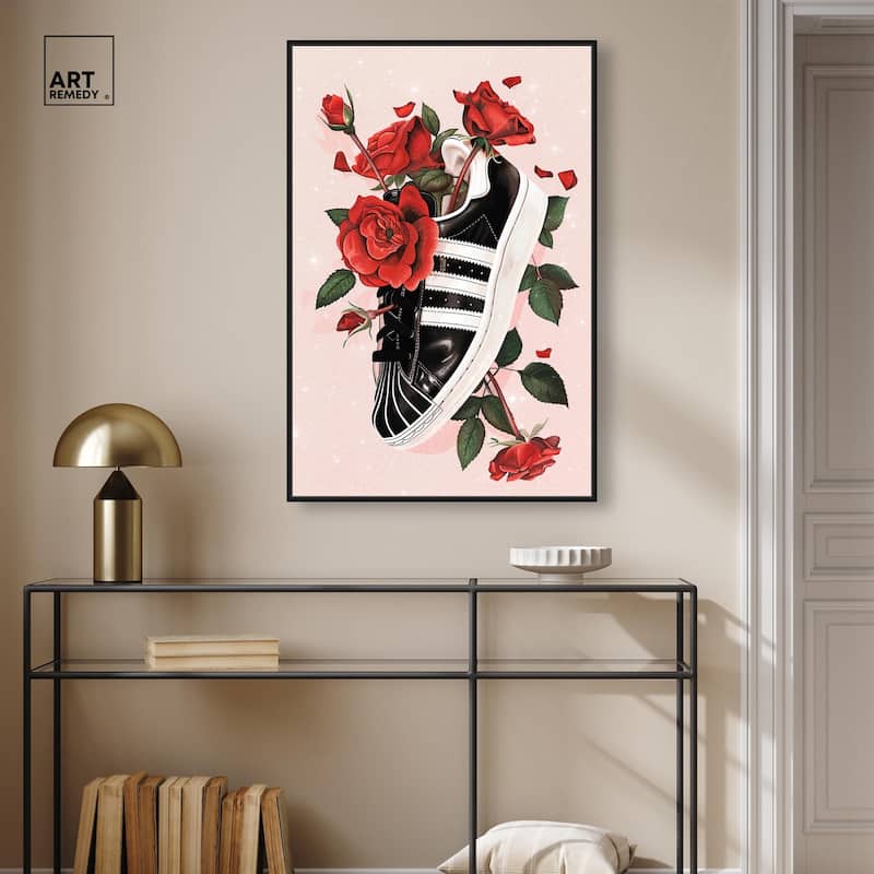 Sporty Sneaker Flowers Canvas by Art Remedy
