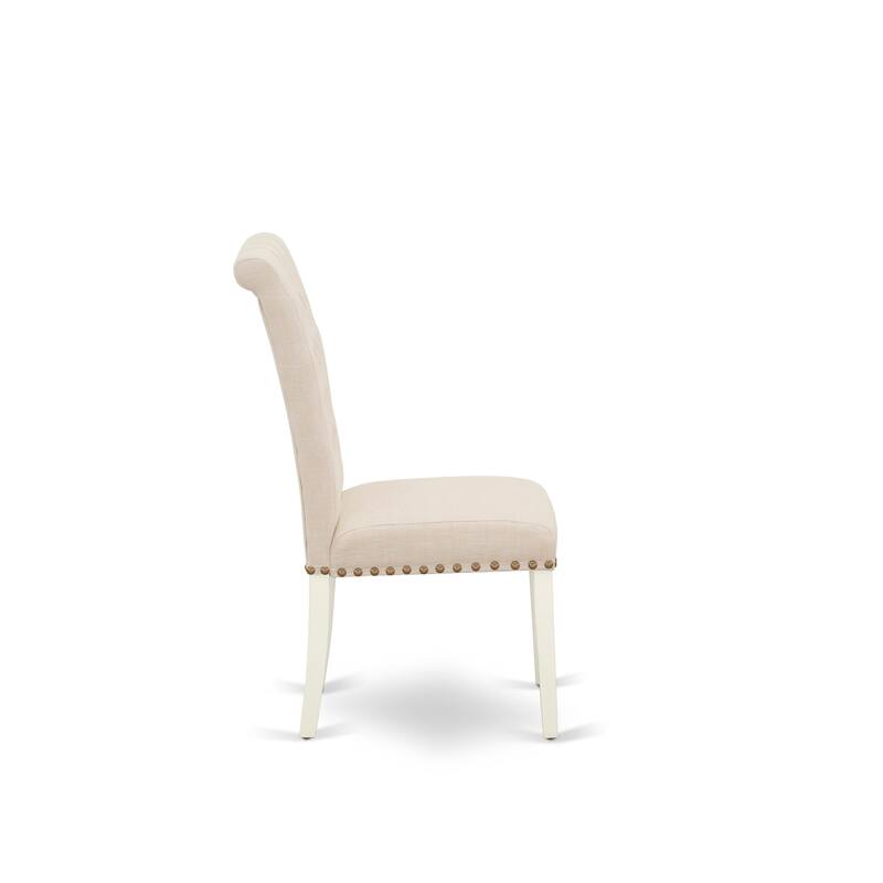 East West Furniture Modern Dining Table Set- A Kitchen Table and Linen Fabric Parson Dining Chairs,(Finish & Pieces Options