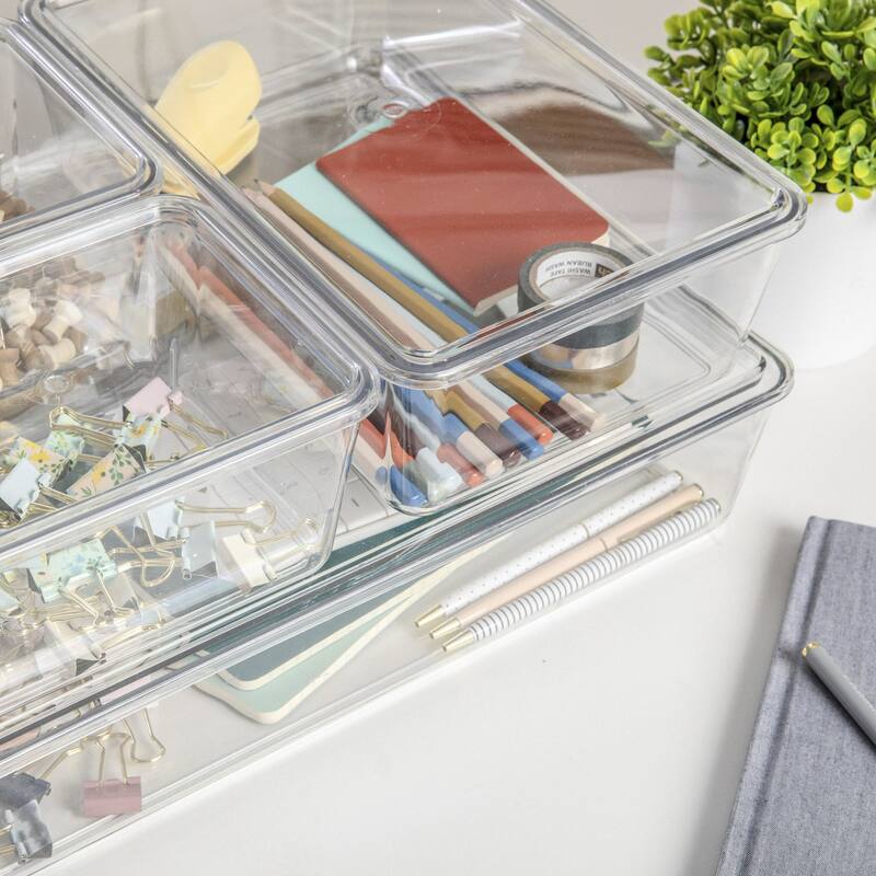 Flash Furniture GS-BA-S4-MS Brody 3-1/4" Tall Clear Office Organizer