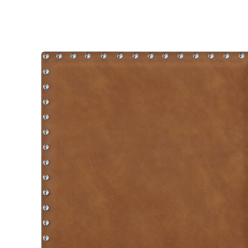 Gayle Nailhead Trim Faux Leather Upholstered Bed, by Hillsdale