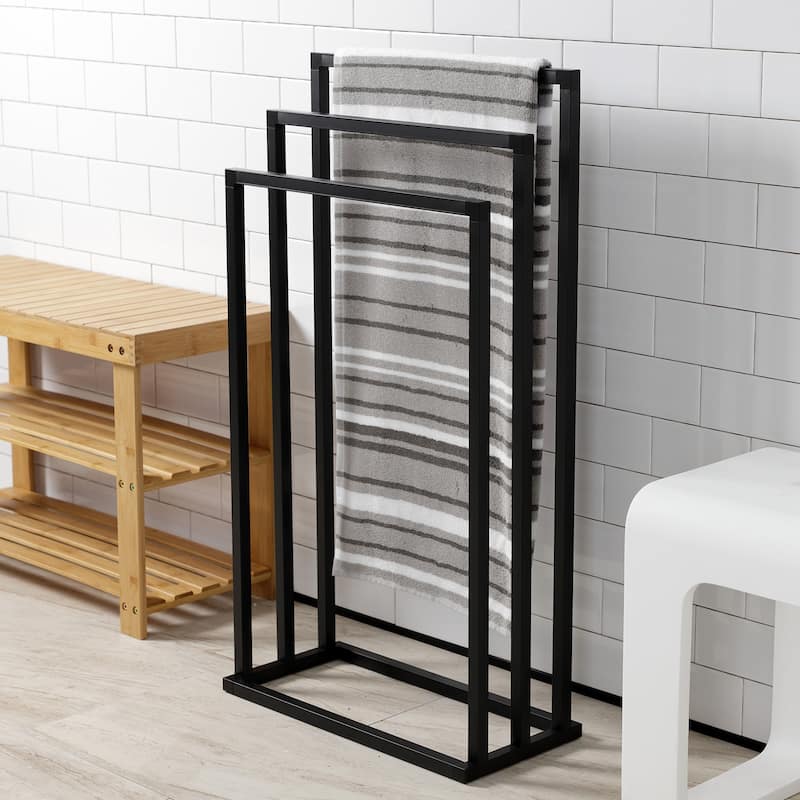 Edenscape Freestanding 3-Tier Towel Rack in Brushed Brass
