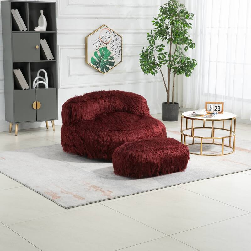 Bean Bag Chair,Floor Sofa with Handle,Accent Sofa Chair with Ottoman for Gaming Reading Relaxing
