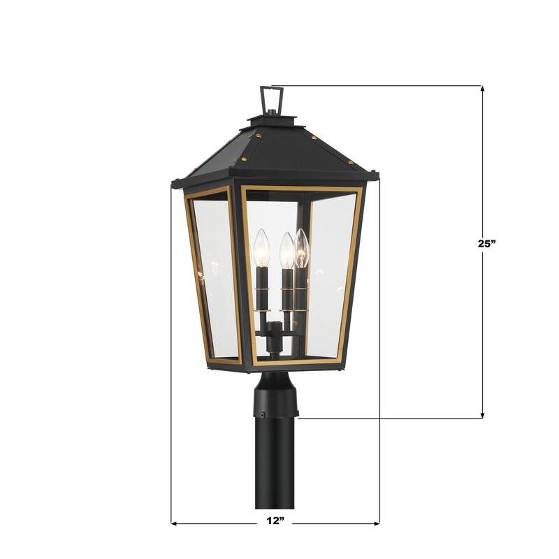Crystorama Lighting Group HAW-609 Hawkins 4 Light 25" Tall Post Light