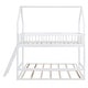 preview thumbnail 8 of 7, White Twin Over Twin-Twin House Bunk Bed with Guardrail, Ladder