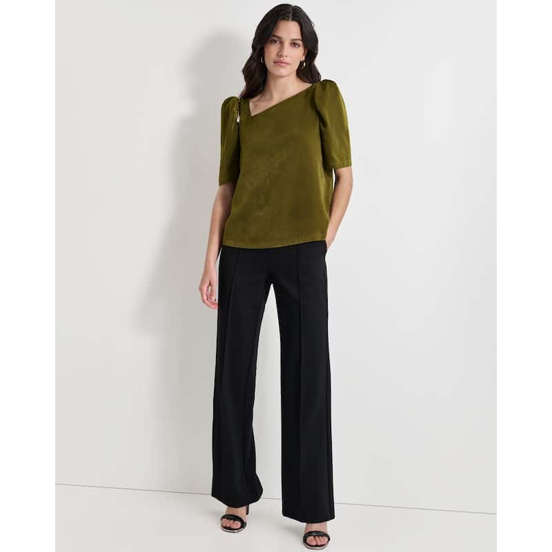 DKNY Asymmetrical Satin Blouse
