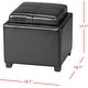 preview thumbnail 3 of 4, SAFAVIEH Harrison Storage Black Leather Tray Ottoman