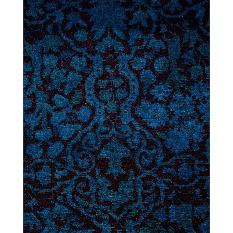 Fine Vibrance, One-of-a-Kind Hand-Knotted Area Rug - Blue, 2' 5" x 9' 10" - 2' 5" x 9' 10"