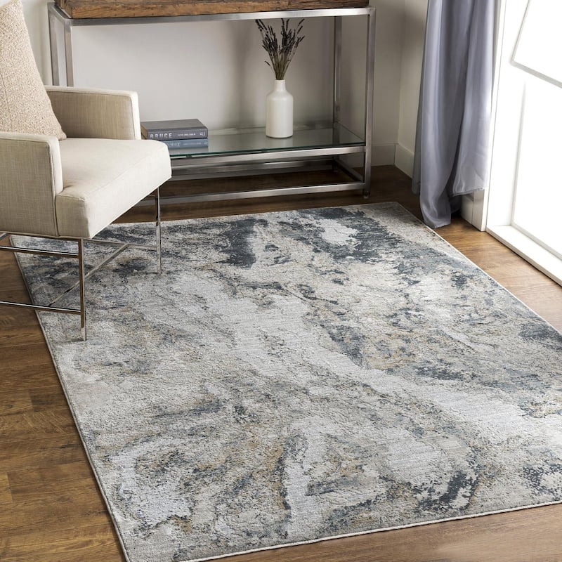 Livabliss Modern & Contemporary Brunswick Abstract Area Rug - 6'7" x 9'6" - Ocean