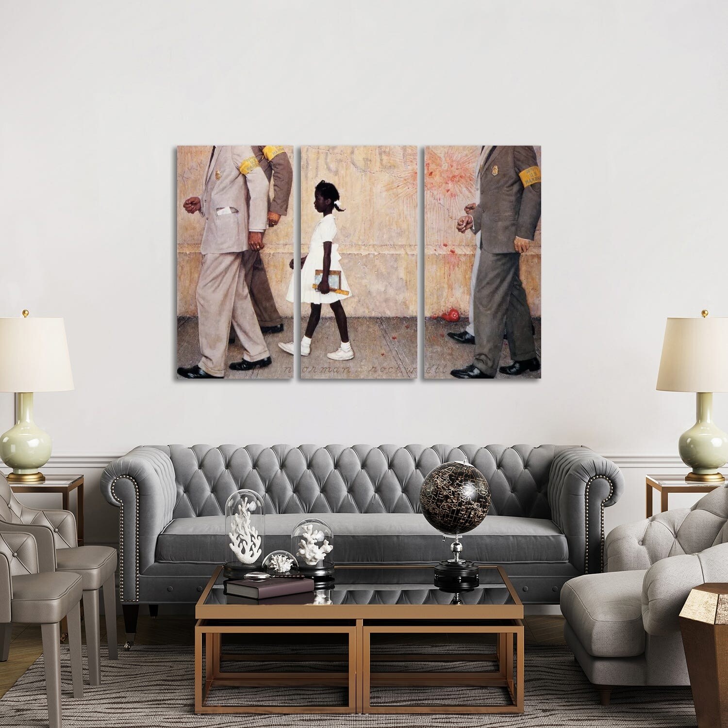 Shop Icanvas The Problem We All Live With Ruby Bridges By Norman Rockwell 3 Piece Canvas Wall Art Set Overstock 32575783