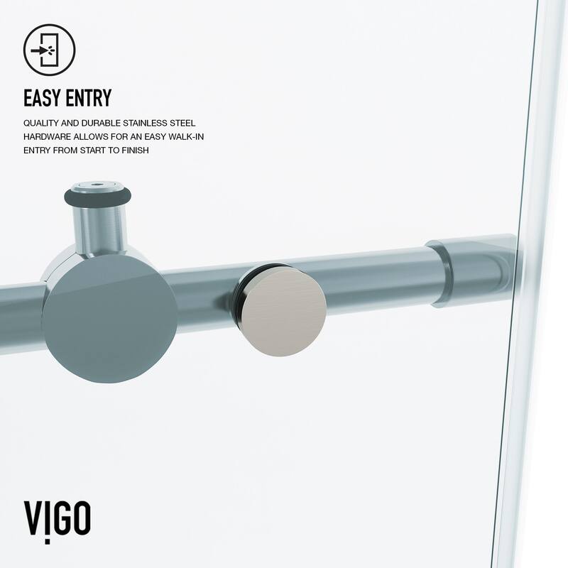 Vigo Elan 74" High x 52" Wide Sliding Frameless Shower Door