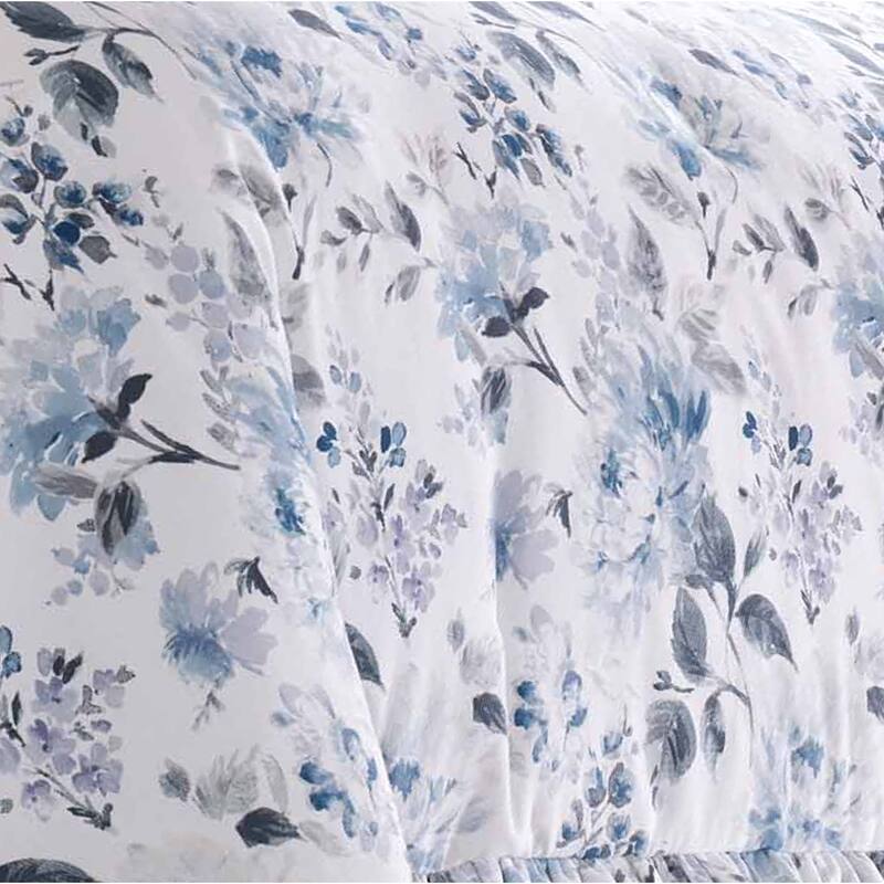 Laura Ashley Chloe Blue Cotton Duvet Cover Reversible Set