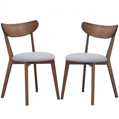 Set of 2 Dining Chair Upholstered Curved Back Side - 18" x 23" x 32" (L x W x H)