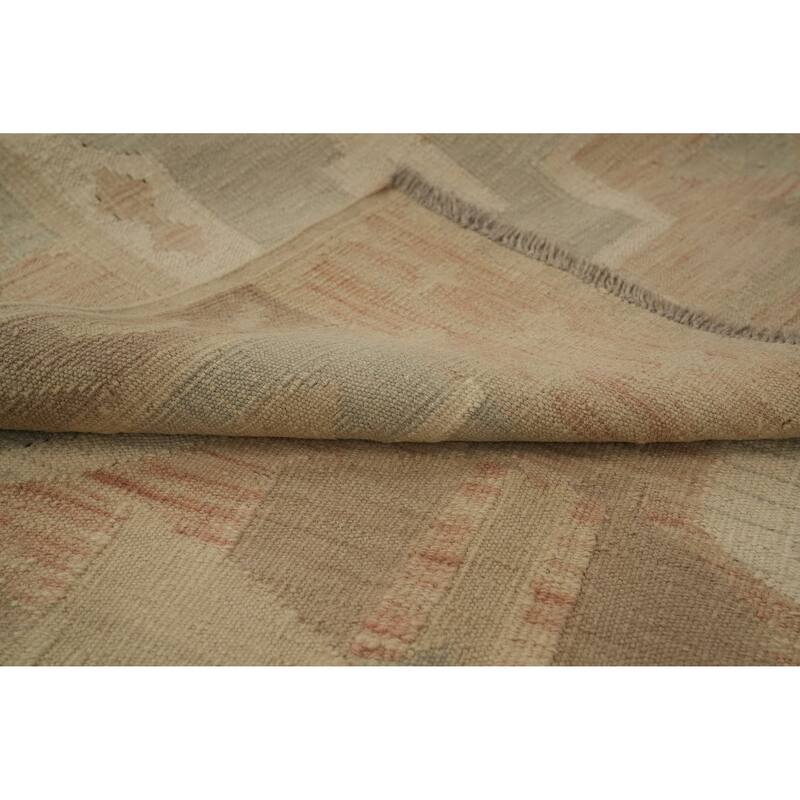 Hand Woven Oriental 100% Wool Carpet Southwestern Tribal Greys & Charcoal Kilim Area Rug - 7' 10'' X 5' 1''